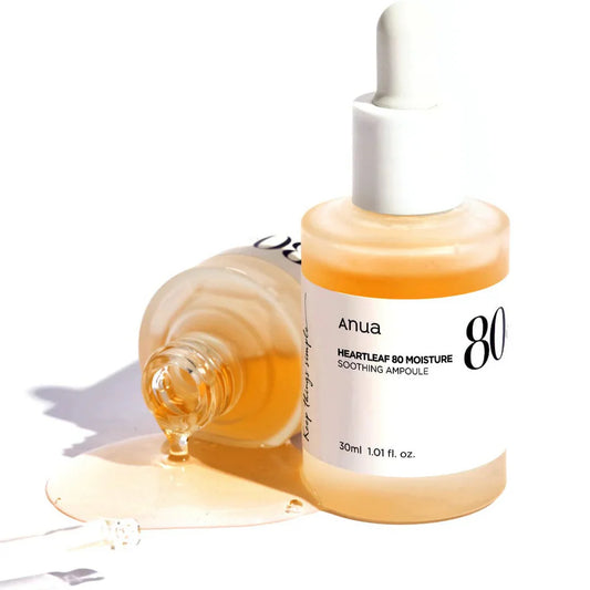 Anua Heartleaf 80% Soothing Ampoule - успокояващ и хидратиращ серум с висока концентрация на 80% екстракт от Heartleaf