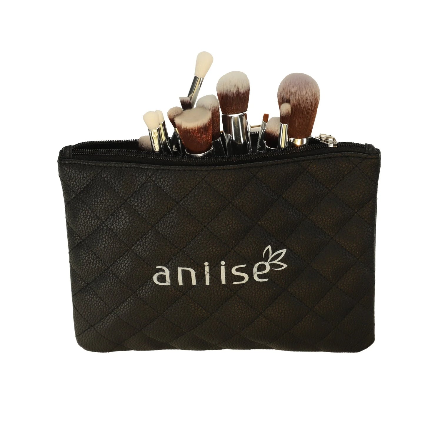 Aniise Set of 15 Professional Synthetic Makeup Brushes Black
