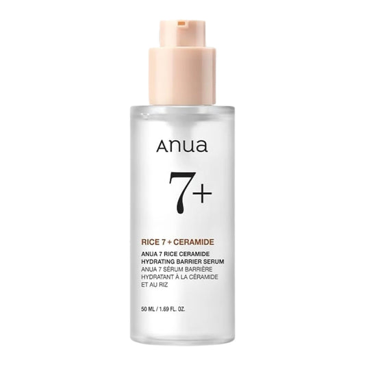 Anua 7 Rice Ceramide Hydrating Barrier Serum – хидратиращ серум с ориз, серамид NP, пантенол, ниацинамид и хиалуронова киселина за суха кожа.