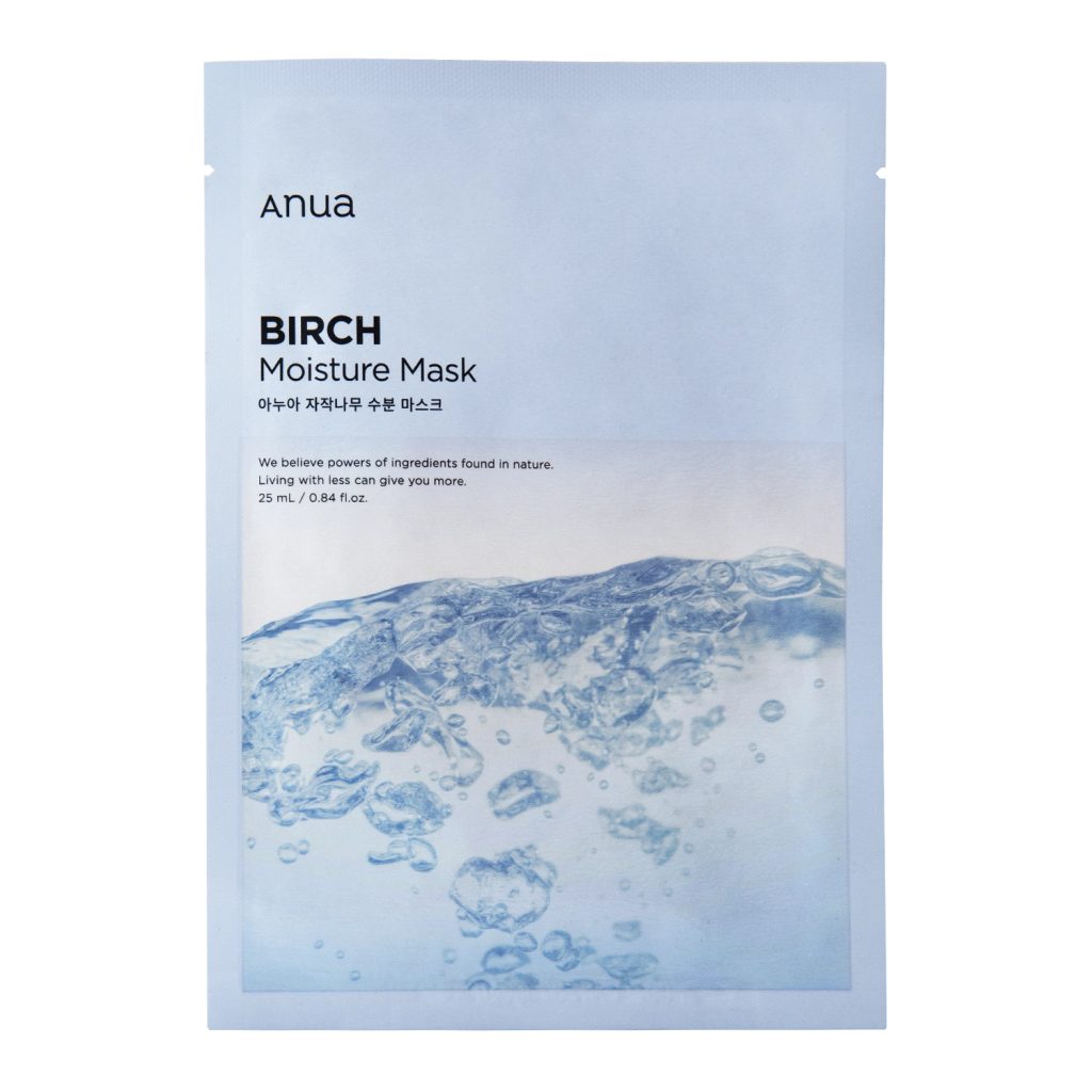 Anua Birch Hydrating Sheet Mask – хидратираща шийт маска с брезов сок, хиалуронова киселина, пантенол, алантоин и центела за суха кожа.