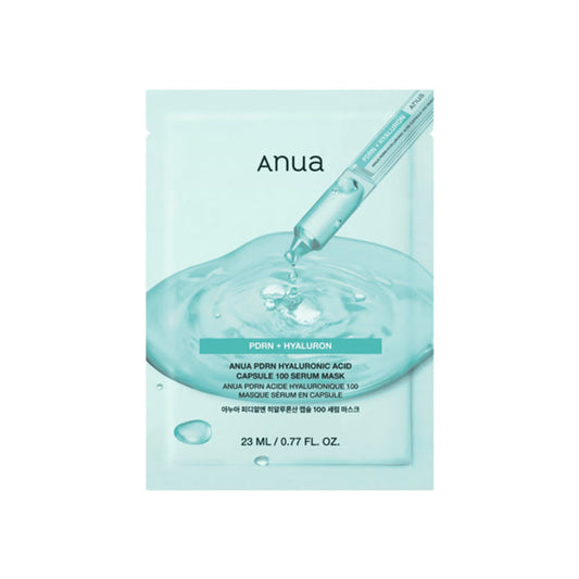 Anua PDRN Hyaluronic Acid Capsule 100 Serum Mask – хидратираща шийт маска с PDRN, хиалуронова киселина, ниацинамид, пантенол и центела.