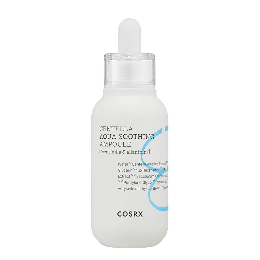 COSRX Hydrium Centella Aqua Soothing Ampoule успокоява чувствителната кожа, намалява зачервяването и осигурява дълбока хидратация с центела и хиалуронова киселина. Подходяща за всички типове кожа.