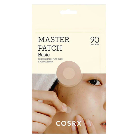 COSRX Master Patch Basic са хидроколоидни лепенки за акне, които предпазват пъпките,  абсорбират замърсяванията и подпомагат по-бързото им заздравяване.