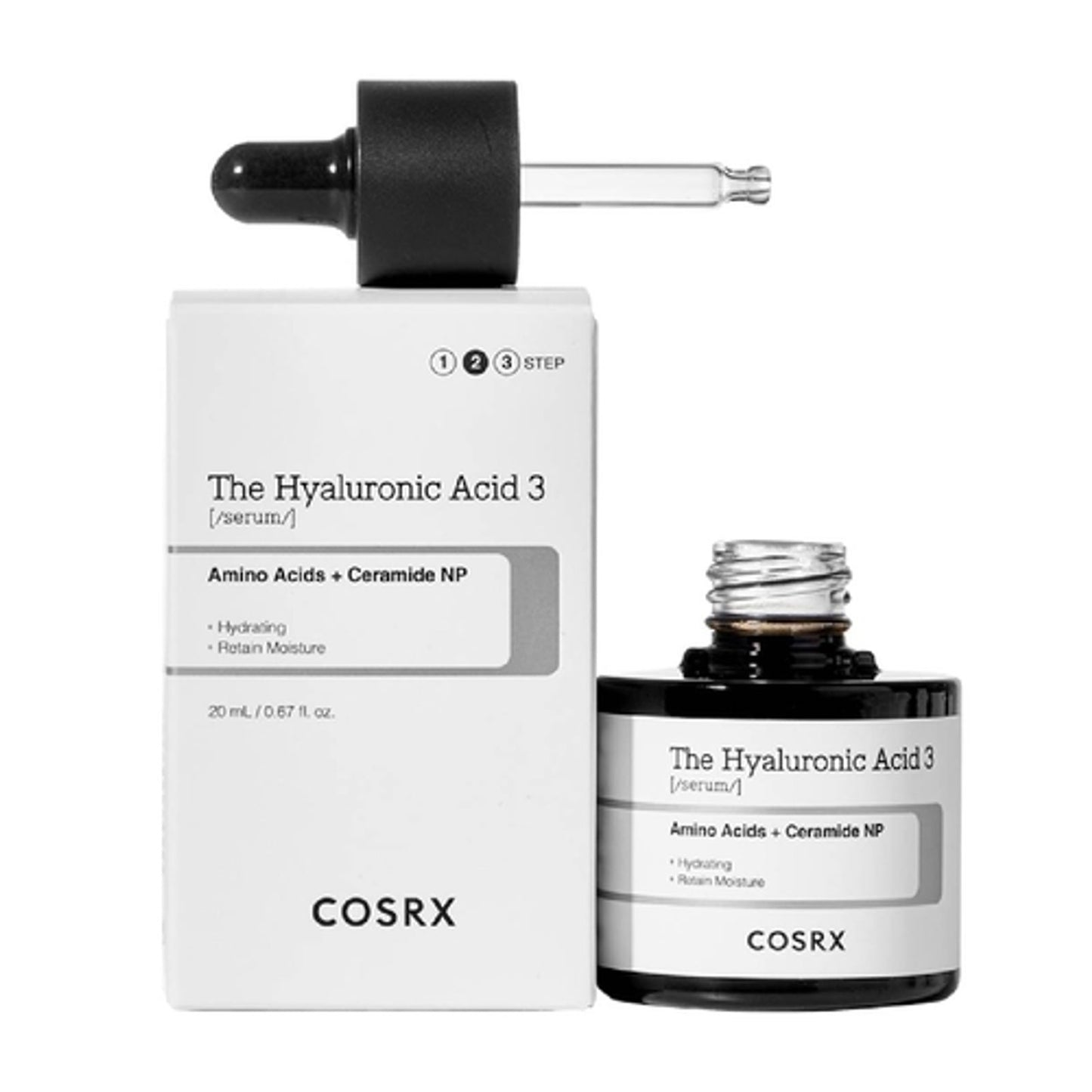 COSRX The Hyaluronic Acid 3 Serum с 3% хиалуронова киселина осигурява дълбока хидратация, укрепва кожната бариера и изглажда фините линии. Подходящ за суха и дехидратирана кожа.