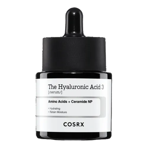 COSRX The Hyaluronic Acid 3 Serum с 3% хиалуронова киселина осигурява дълбока хидратация, укрепва кожната бариера и изглажда фините линии. Подходящ за суха и дехидратирана кожа.