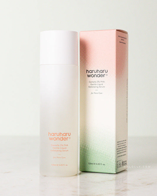 Haruharu Wonder Centella 3% PHA Gentle Liquid Exfoliating Serum – нежен ексфолиращ серум с PHA и центела за гладка, свежа и хидратирана кожа.