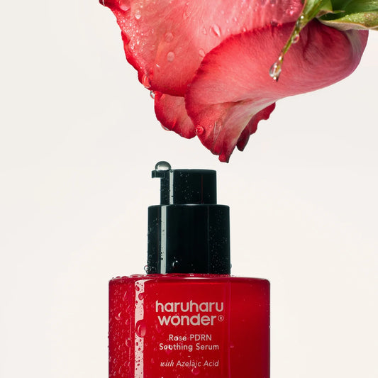 Haruharu Wonder Rose PDRN Soothing Serum – успокояващ серум с Vegan PDRN от дамаска роза, азелаинова киселина, пантенол и сквалан за зачервена и чувствителна кожа.