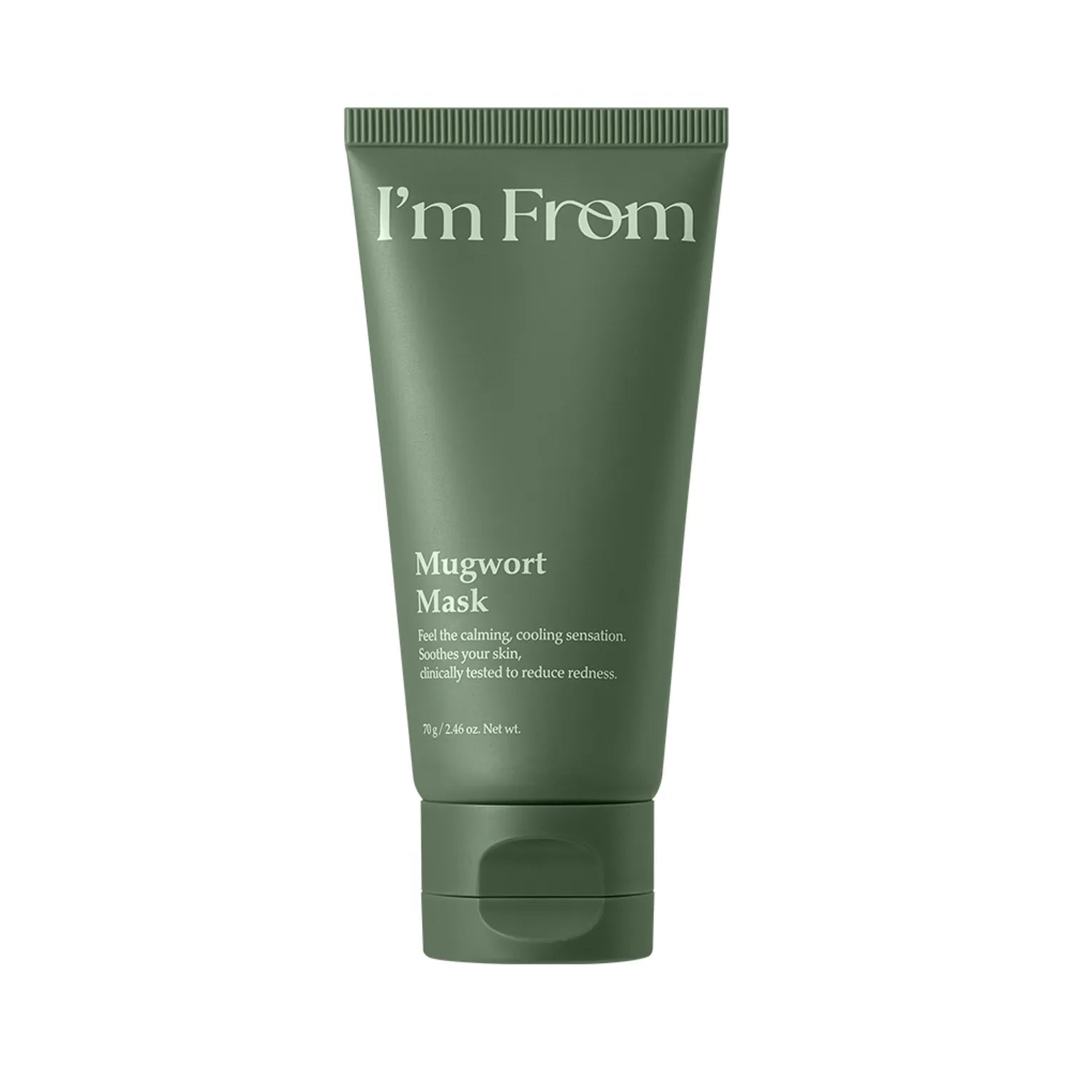 I’m From Mugwort Mask – отмиваща се маска с пелин, зелен чай, женско биле, центела, пантенол и алантоин за зачервена и чувствителна кожа.