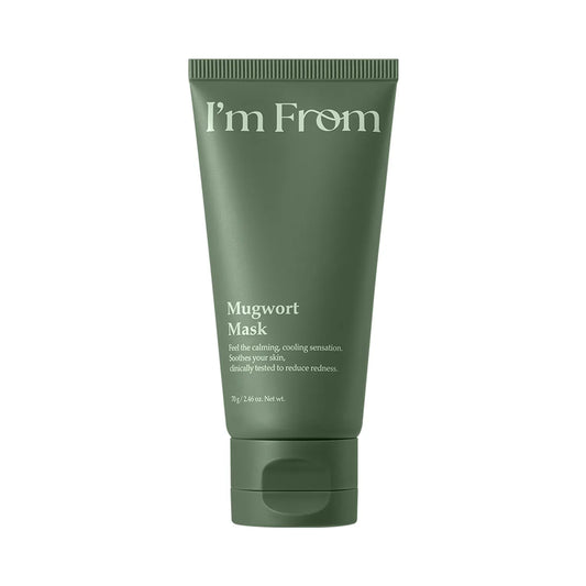 I’m From Mugwort Mask – отмиваща се маска с пелин, зелен чай, женско биле, центела, пантенол и алантоин за зачервена и чувствителна кожа.
