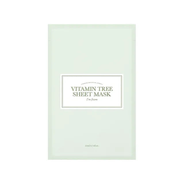 I’m From Vitamin Tree Sheet Mask – озаряваща шийт маска с облепиха, ниацинамид, витамин C, глицерин и бетаин за свежа, сияйна и хидратирана кожа.