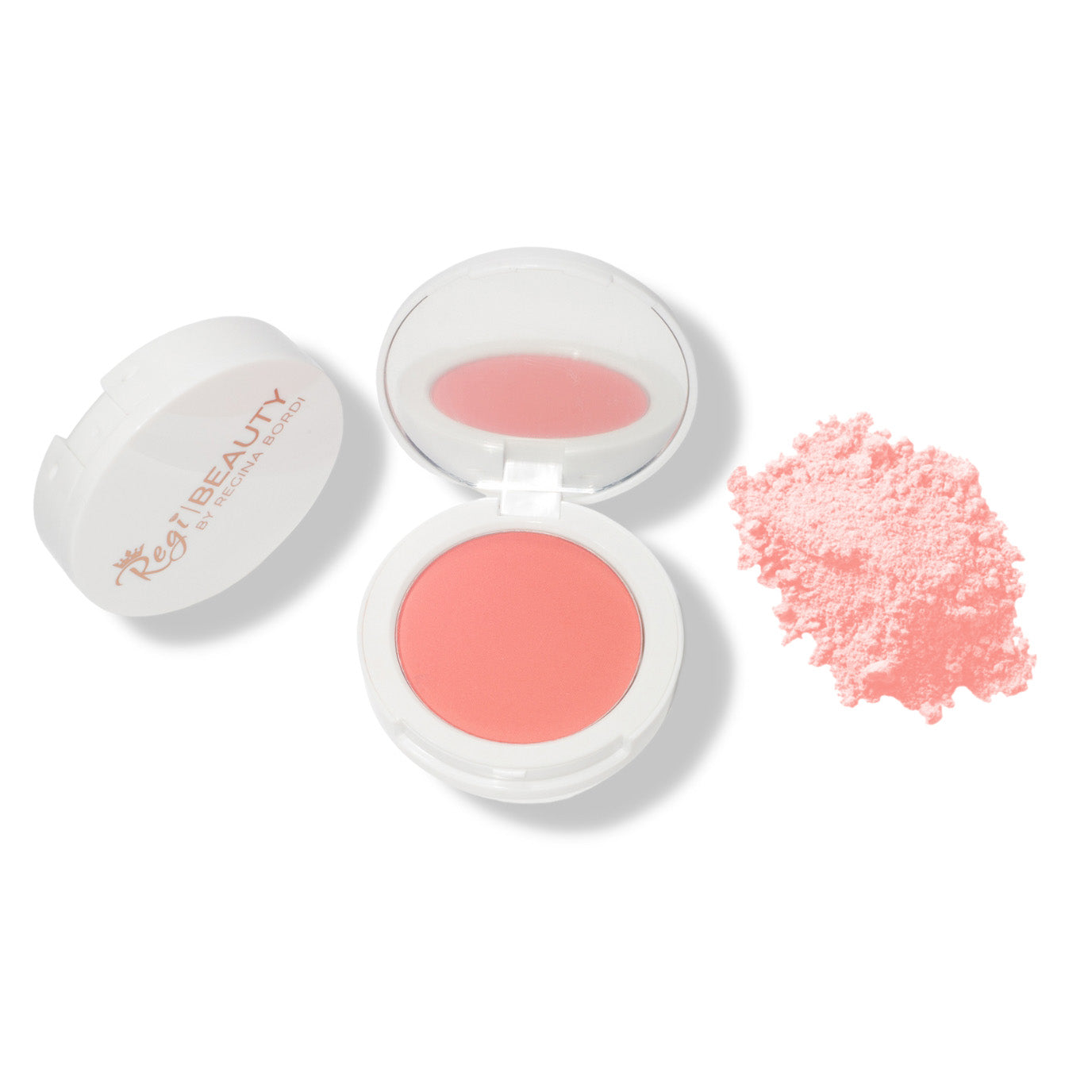 Regi Beauty Compact Blush Coral Peach- Brush Blush Cosmetics