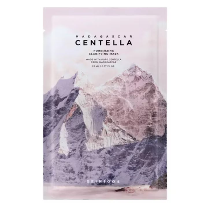 SKIN1004 Madagascar Centella Poremizing Clarifying Mask – шийт маска с центела, хималайска сол, сукцинова киселина и AHA/BHA/PHA/LHA за пори и себум.