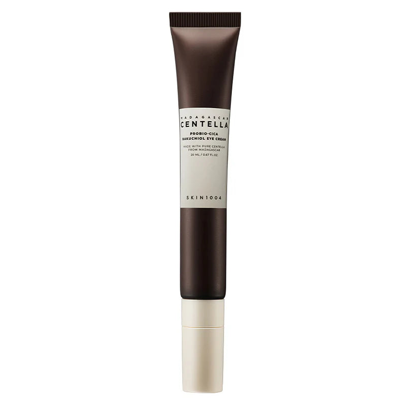 SKIN1004 Eye Cream с бакучиол изглажда линии, изсветлява тъмни кръгове и хидратира. Подходящ за чувствителна зона около очите.