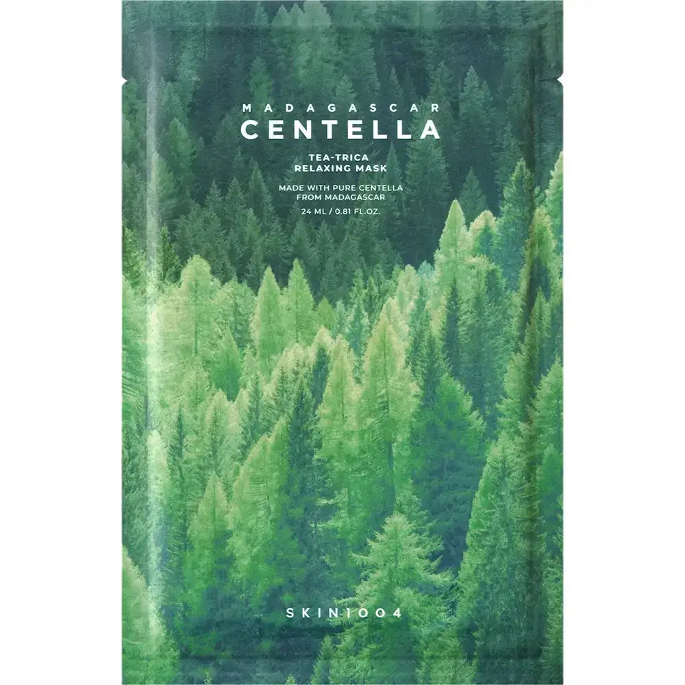 SKIN1004 Madagascar Centella Tea-Trica Relaxing Mask – успокояваща шийт маска с центела и Tea-Trica комплекс за зачервена, чувствителна и стресирана кожа.