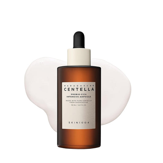 SKIN1004 Probio-Cica Intensive Ampoule възстановява бариерата, успокоява и хидратира с центела, серамиди и пробиотици. Подходяща за чувствителна кожа.