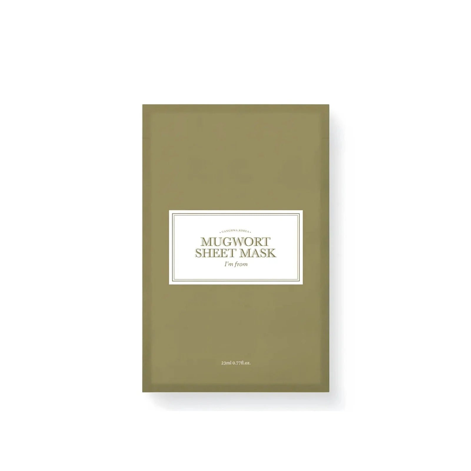 I’m From Mugwort Sheet Mask – успокояваща шийт маска с пелин, глицерин, алантоин и пантенол за чувствителна, зачервена и дехидратирана кожа.