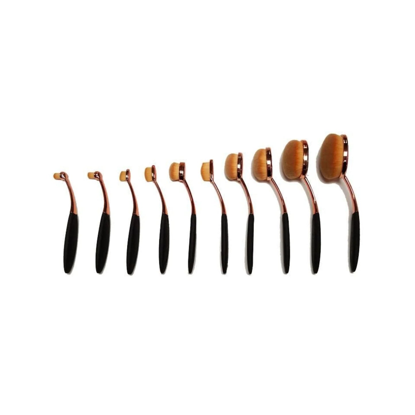 Aniise Synthetic Oval Makeup Brush Set - 10 Piece
